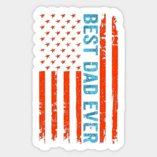 Father's day Best dad ever with US american flag Sticker